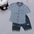 Set sơ mi caro quần jeans chữ dễ thương cho bé trai đi học đi chơi BTB26920