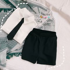 Set áo sơ mi kèm cà vạt quần sort kaki cho bé trai đi chơi Lễ Tết BXG1318