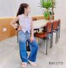 Set áo sơmi quần jeans wash màu dễ thương cho bé gái BGB123725