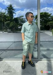 Set áo sơ mi caro quần kaki dễ thương cho bé trai BTB26955