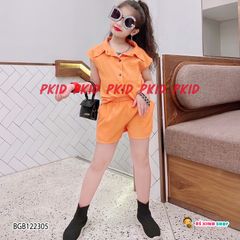 [XẢ KHO] Set sơ mi tay lỡ dễ thương cho bé gái BGB122303