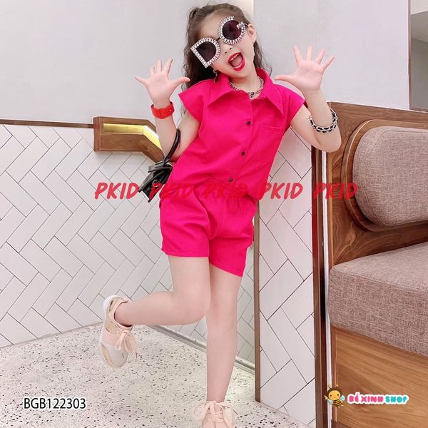 [XẢ KHO] Set sơ mi tay lỡ dễ thương cho bé gái BGB122303