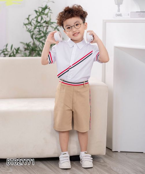 Bộ sơ mi bé trai Thom dễ thương cho bé trai BTB27770