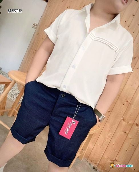 Set sơ mi cực ngầu cho bé trai đi chơi BTB27030