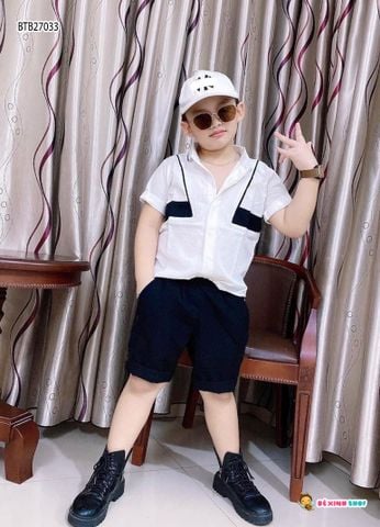 Set sơ mi cực ngầu cho bé trai đi chơi BTB27030