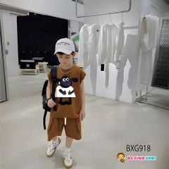 Bộ thun tay lỡ in cừu đắp chân nổi dễ thương cho bé trai & bé gái BXG916