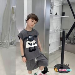 Bộ thun tay lỡ in cừu đắp chân nổi dễ thương cho bé trai & bé gái BXG916