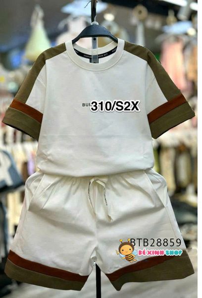 Set thun phối tay thêu BBR dễ thương cho bé trai BTB28859