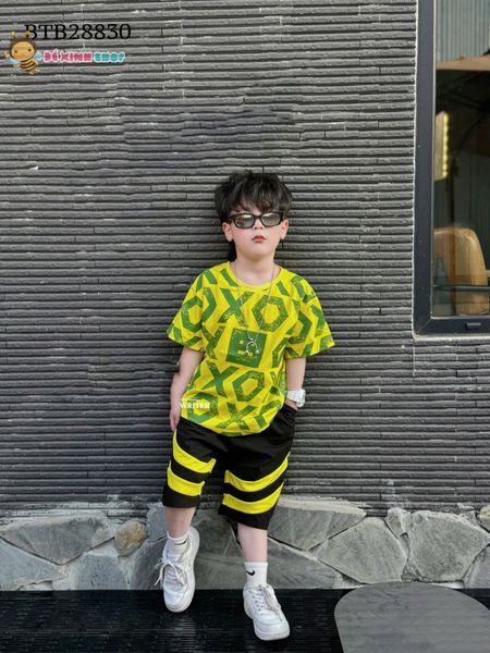 Set thun hiphop in XO toàn thân dễ thương cho bé trai BTB28830