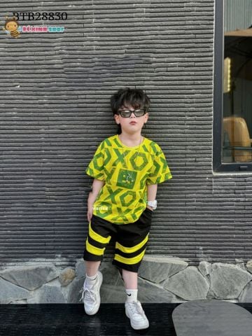 Set thun hiphop in XO toàn thân dễ thương cho bé trai BTB28830