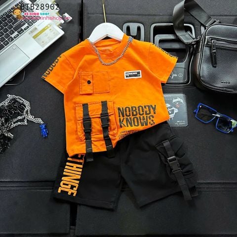 Set túi hộp hiphop phối chữ dễ thương cho bé trai BTB28902