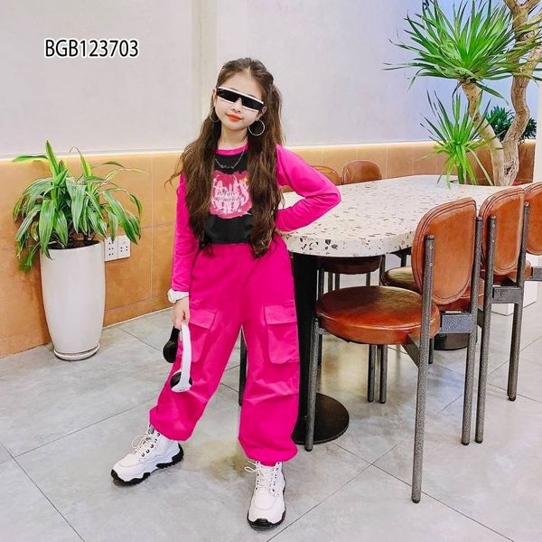 Set áo dài tay quần túi hộp dễ thương cho bé gái BGB123702