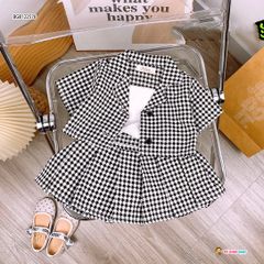 Set 3 áo váy caro dễ thương cho bé gái BGB122575