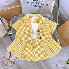 Set 3 áo váy caro dễ thương cho bé gái BGB122575