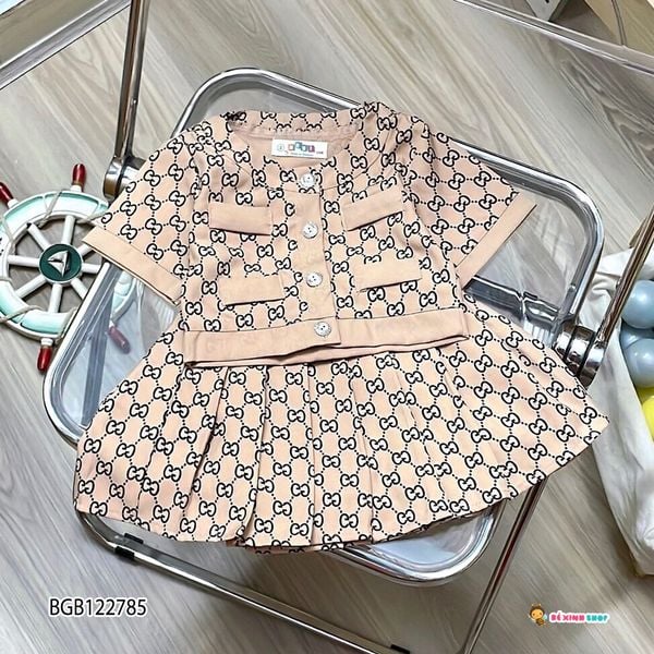Set áo váy Gucc dễ thương cho bé gái BGB122785