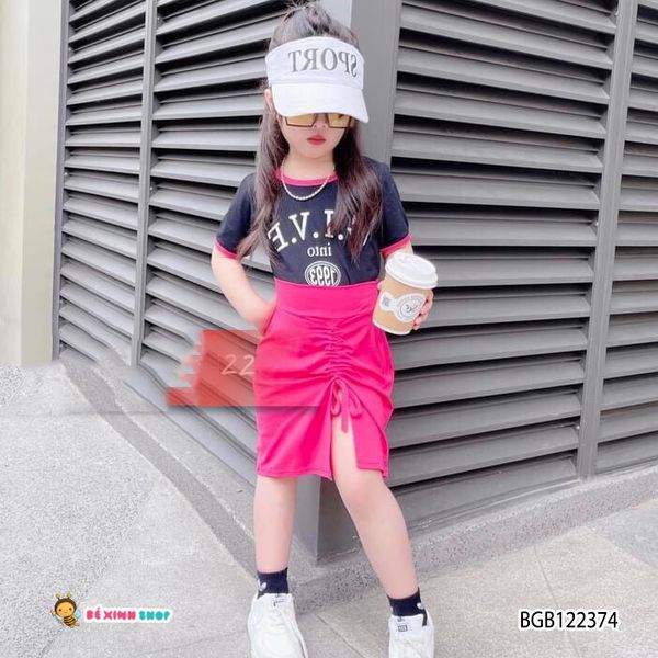 [XẢ KHO] Set áo váy rút dây GIVE dễ thương cho bé gái BGB122374