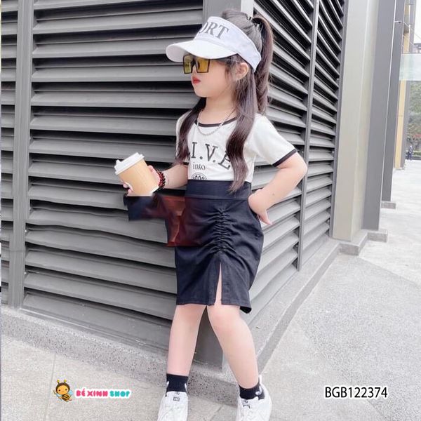 [XẢ KHO] Set áo váy rút dây GIVE dễ thương cho bé gái BGB122374