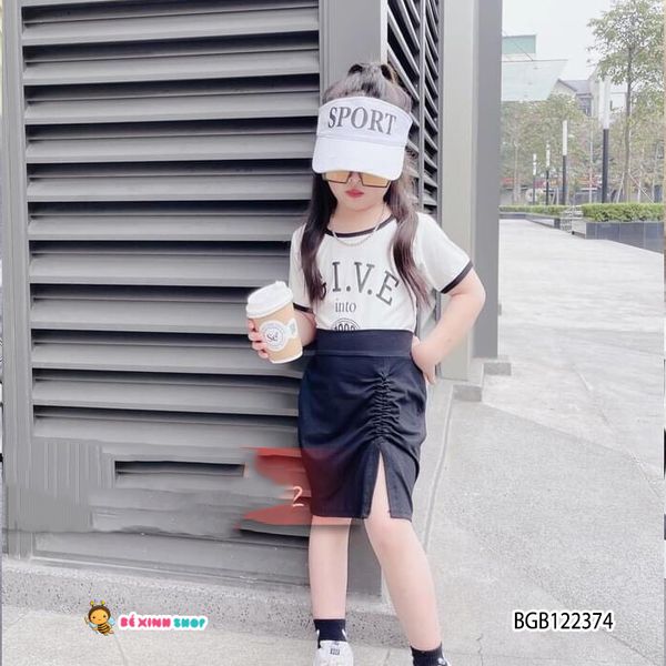 [XẢ KHO] Set áo váy rút dây GIVE dễ thương cho bé gái BGB122374