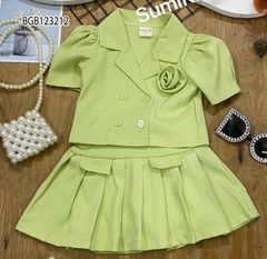 [XẢ KHO] Set vest đính hoa kèm chân váy dễ thương cho bé gái BGB123210