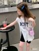 Set áo xẻ tà quần legging lửng NORT dễ thương cho bé gái BXG366
