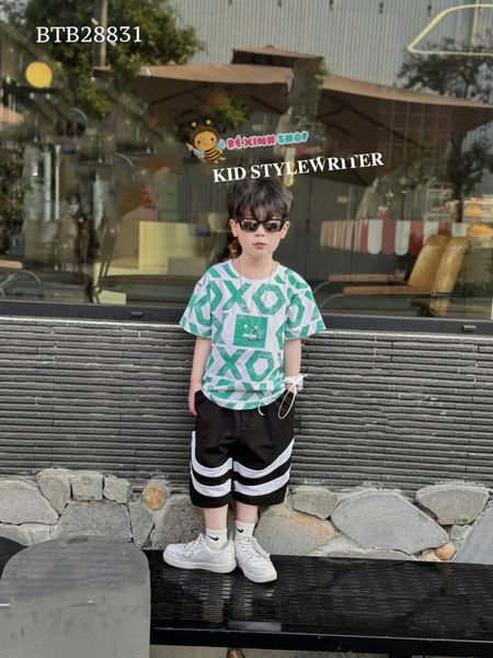 Set thun hiphop in XO toàn thân dễ thương cho bé trai BTB28830