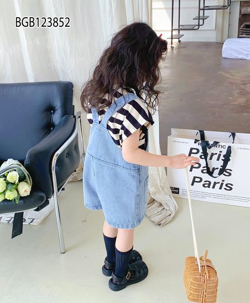 Set yếm jeans phối áo sọc dễ thương cho bé gái BGB123852