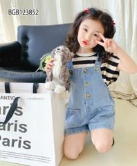 Set yếm jeans phối áo sọc dễ thương cho bé gái BGB123852