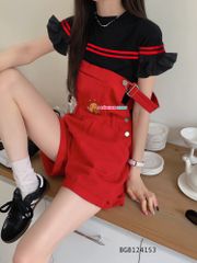 Set áo tay loe quần yếm kaki dễ thương cho bé gái đi chơi BGB124153