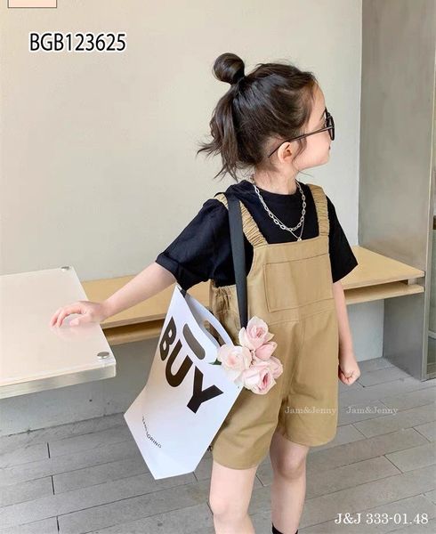 Set áo kèm yếm kaki dễ thương cho bé gái ngày Thu BGB123625