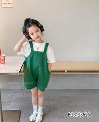 Set áo kèm yếm kaki dễ thương cho bé gái ngày Thu BGB123625