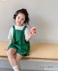 Set áo kèm yếm kaki dễ thương cho bé gái ngày Thu BGB123625