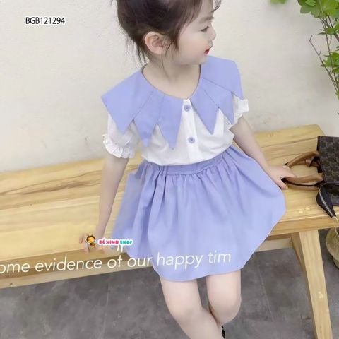 Set áo váy đũi thương cho bé gái BGB121292