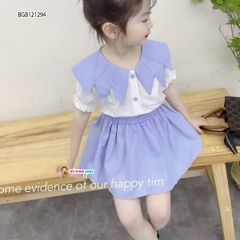 Set áo váy đũi thương cho bé gái BGB121292