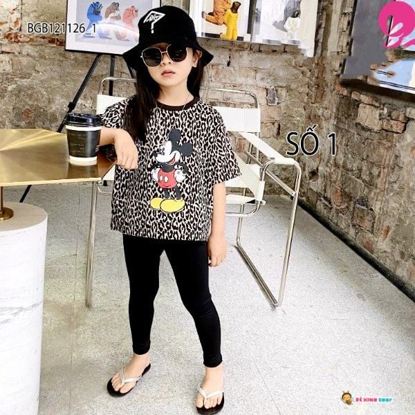 [XẢ KHO] Set beo in MICKEY DONAL dễ thương cho bé gái BGB121126