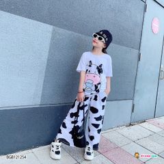 Set ống rộng bò sữa dễ thương cho bé gái BGB121254