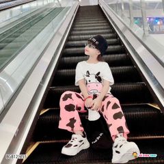 Set ống rộng bò sữa dễ thương cho bé gái BGB121254