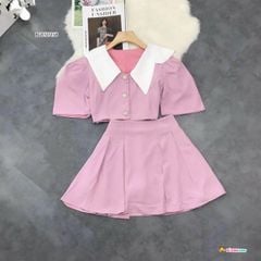 Set chân váy lụa cổ sen dễ thương cho bé gái BGB121156