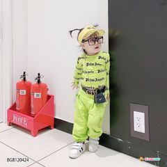 [XẢ KHO] Set áo croptop in chữ dài tay quần túi hộp dễ thương cho bé gái BGB120422