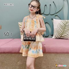 Set dập ly 2 dây quần váy dễ thương cho bé gái BGB121260