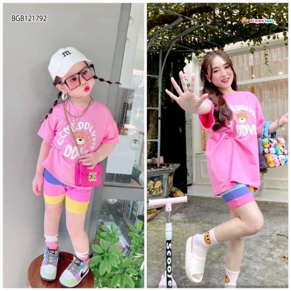 [XẢ KHO] Set gấu quần màu sắc dễ thương cho bé gái BGB121791