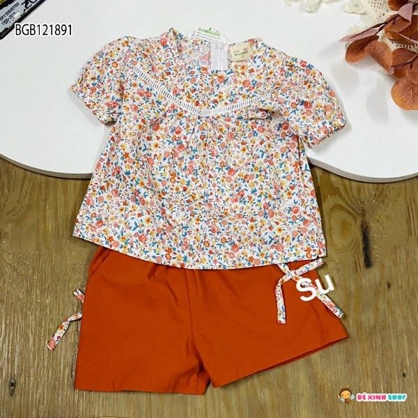 [XẢ KHO] Bộ hoa quần sort dễ thương cho bé gái BGB121891