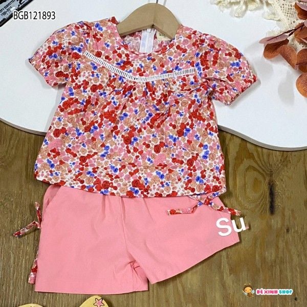 [XẢ KHO] Bộ hoa quần sort dễ thương cho bé gái BGB121891