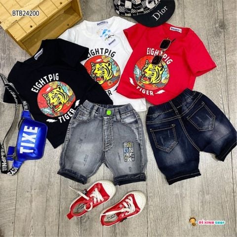 [XẢ KHO] Set jean cọp dễ thương cho bé trai BTB24198