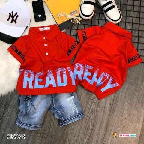 [XẢ KHO] Set jeans cổ trụ READY dễ thương cho bé trai BTB21818