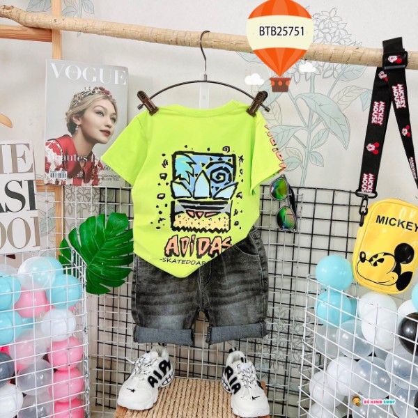 [XẢ KHO] Set jeans ADDS dễ thương cho bé trai BTB25748