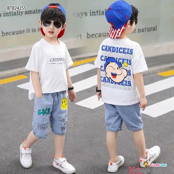 [XẢ KHO] Set jeans CANDIES dễ thương cho bé trai BTB24253