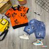 Set jeans Mickey phối bo dễ thương cho bé trai BTB24327