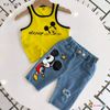 Set jeans lửng Mickey dễ thương cho bé gái BGB121178