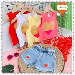 Set jeans in tim dễ thương cho bé gái BGB121056