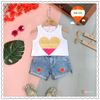 Set jeans in tim dễ thương cho bé gái BGB121056